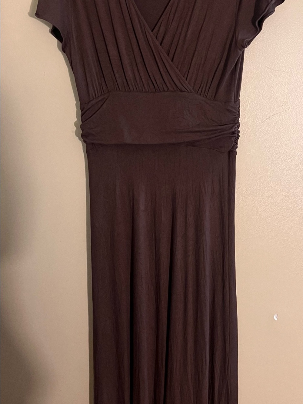 Talbots Chocolate Brown Wrap-Style Maxi Dress